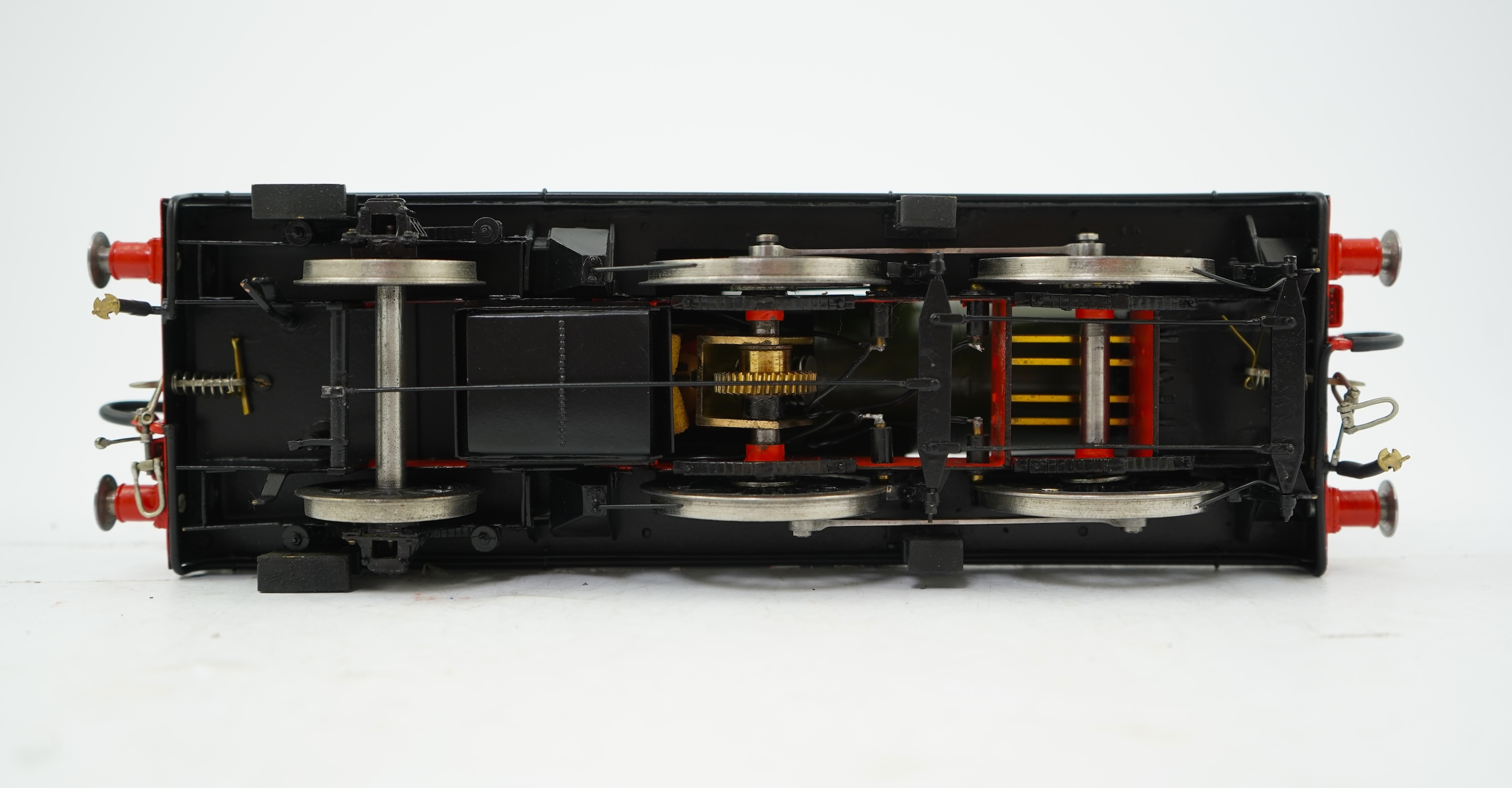 A Gauge One brass model of GWR Class 14xx, 4800, 0-4-2T locomotive, powered for two rail operation.